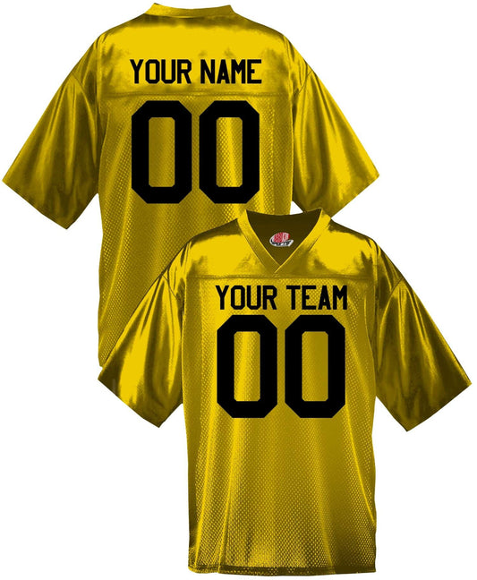 Athletic Gold Football Jersey Customized with Front Name, Back Name and Numbers included in the price