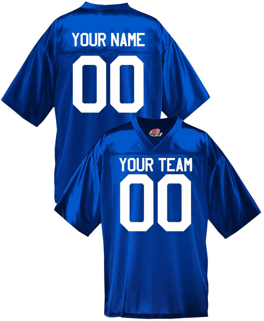 Personalized Royal Blue Football Jersey No minimums, customized with Your Names and Numbers 18 Printing Colors to choose from