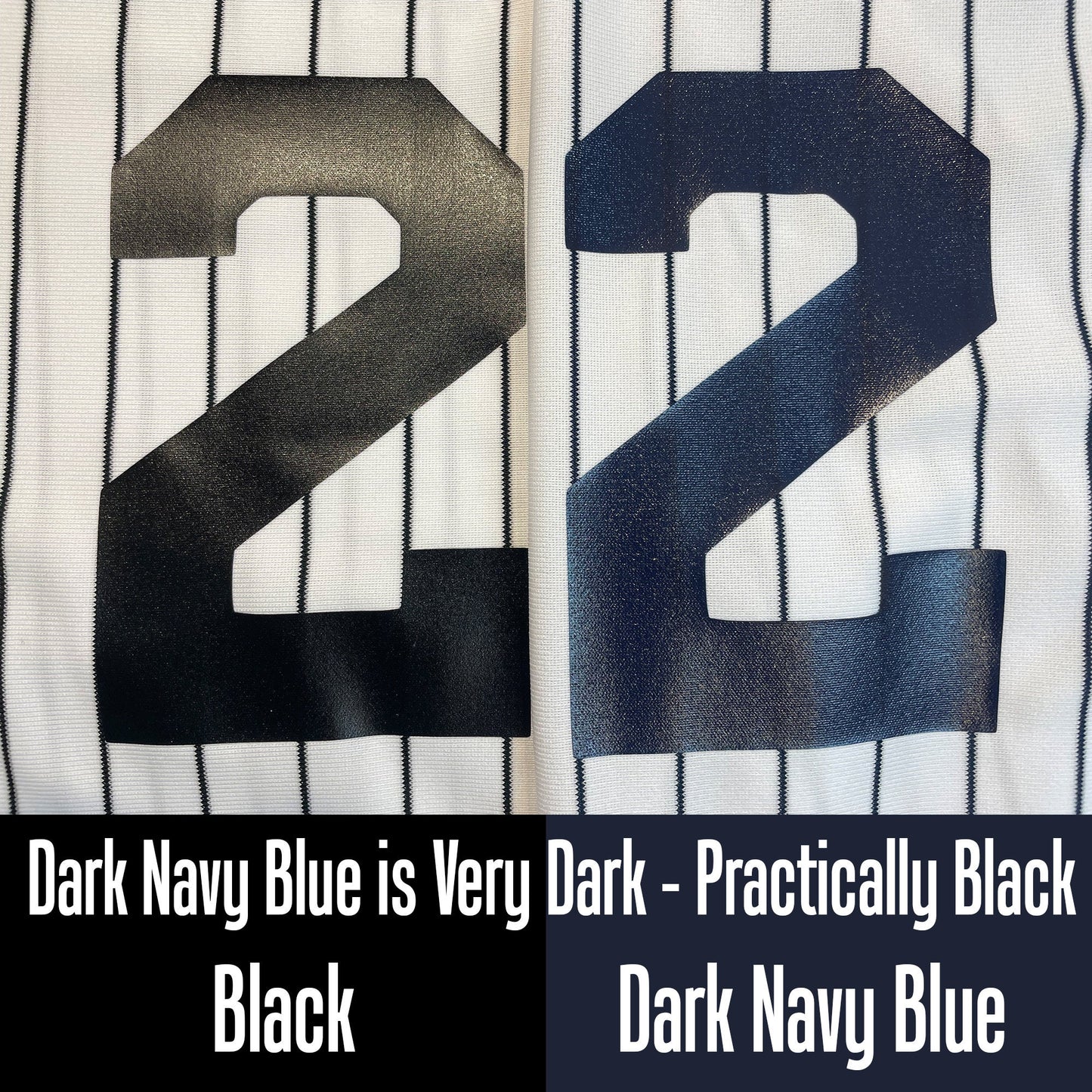 Custom Pinstriped Baseball Jersey| Full Button Down, White with VERY DARK Navy Blue Pinstripes Personalized Jersey with Team, Player, Number