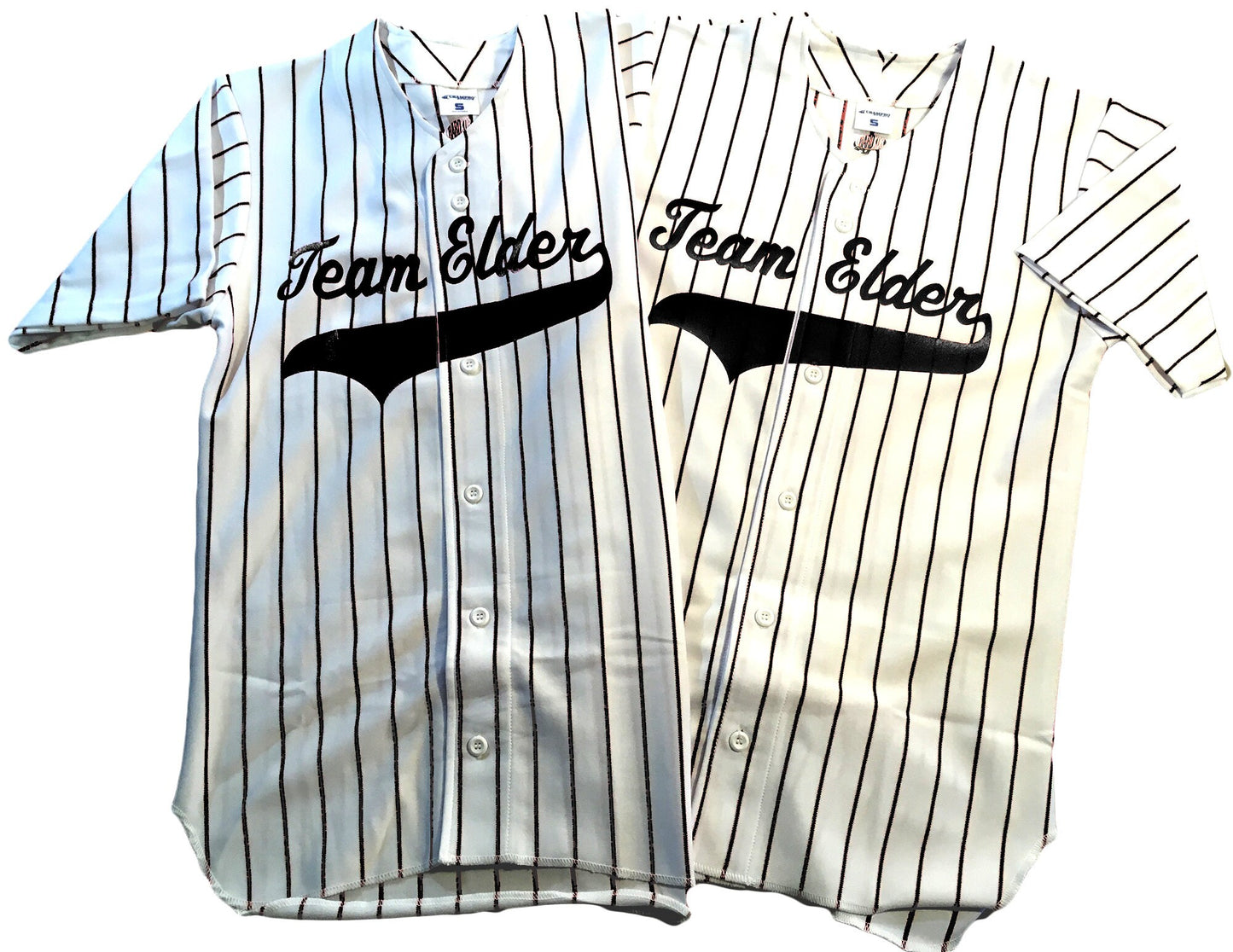 Together Since Anniversary Custom Pinstriped Baseball Jersey| Full Button Down, White with Black Pinstripes Personalized Jersey