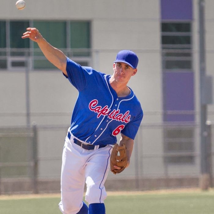 Cardinal Red Baseball Jersey with White Braid Personalized with Team Baseball Logo with Tail, Player Name and Numbers
