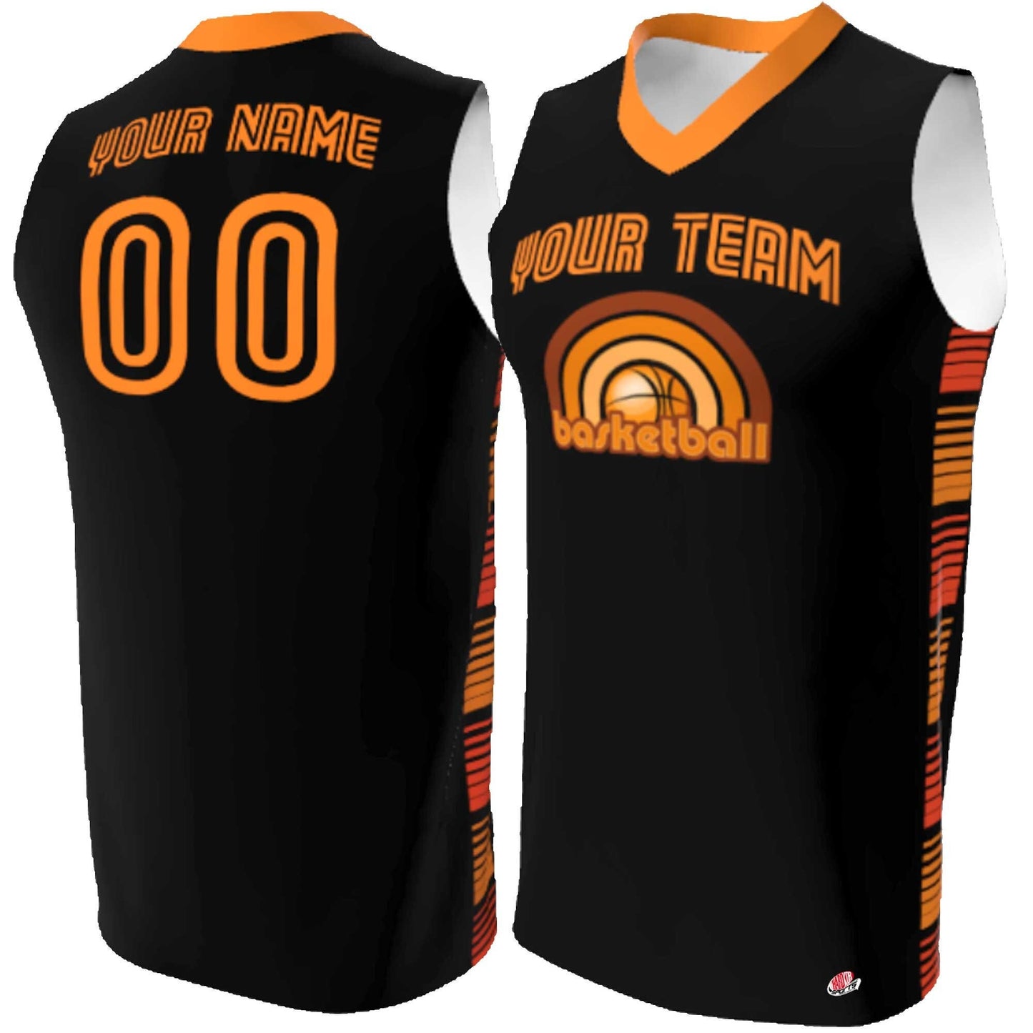 Retro Rainbow Basketball Jersey: Custom Team Uniform