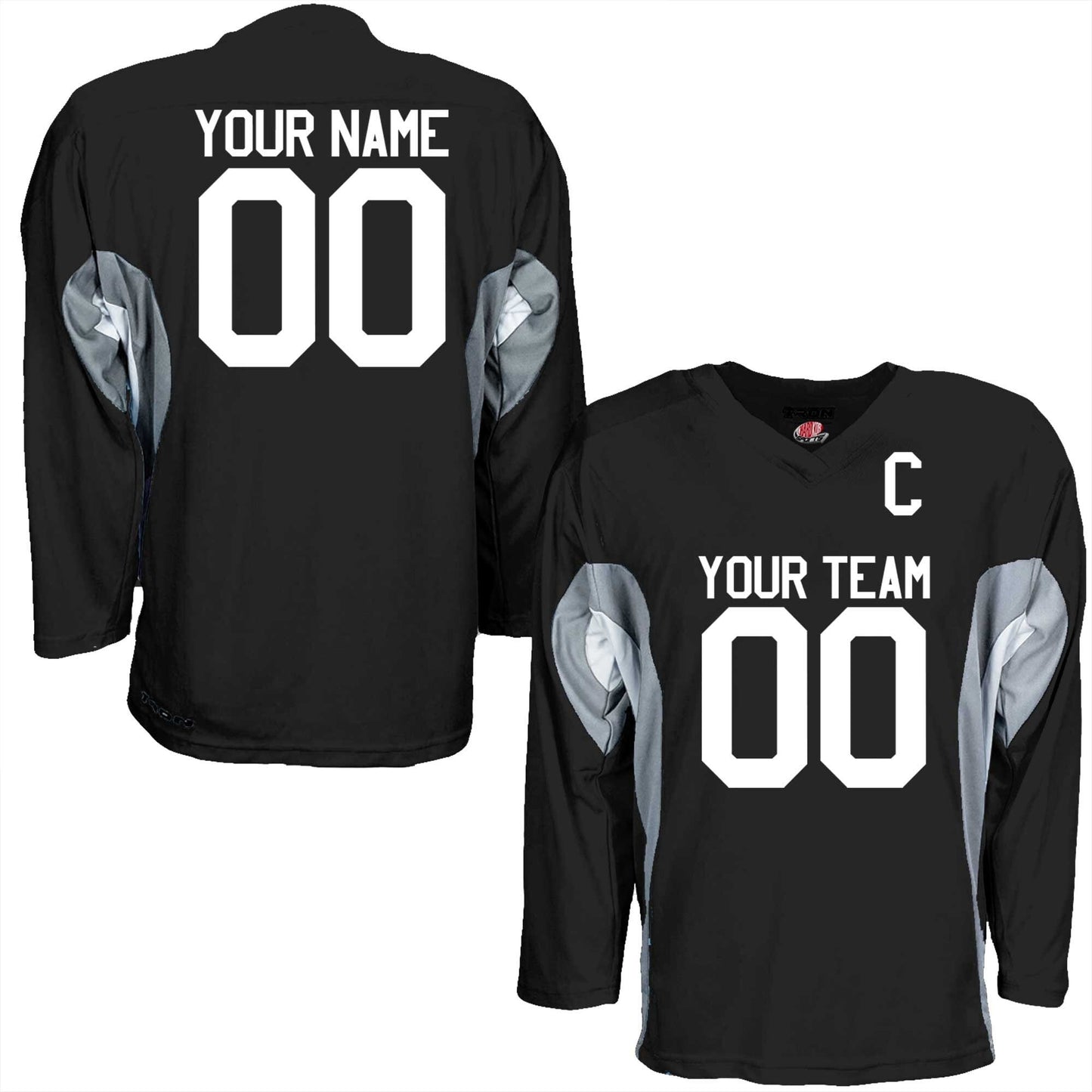 Custom Pink, Black, Grey or White Hockey Jersey Black and White Personalized with Your Team, Your Player Name and Player Numbers