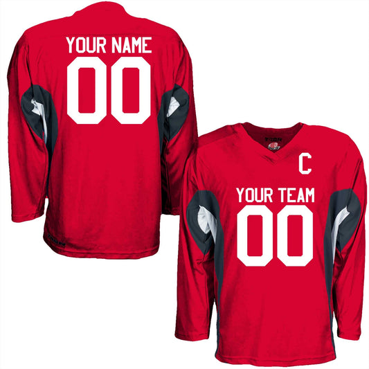 Custom Hockey Jersey Red, Gold, Orange or White. Personalized with Your Team, Your Player Name and Player Numbers