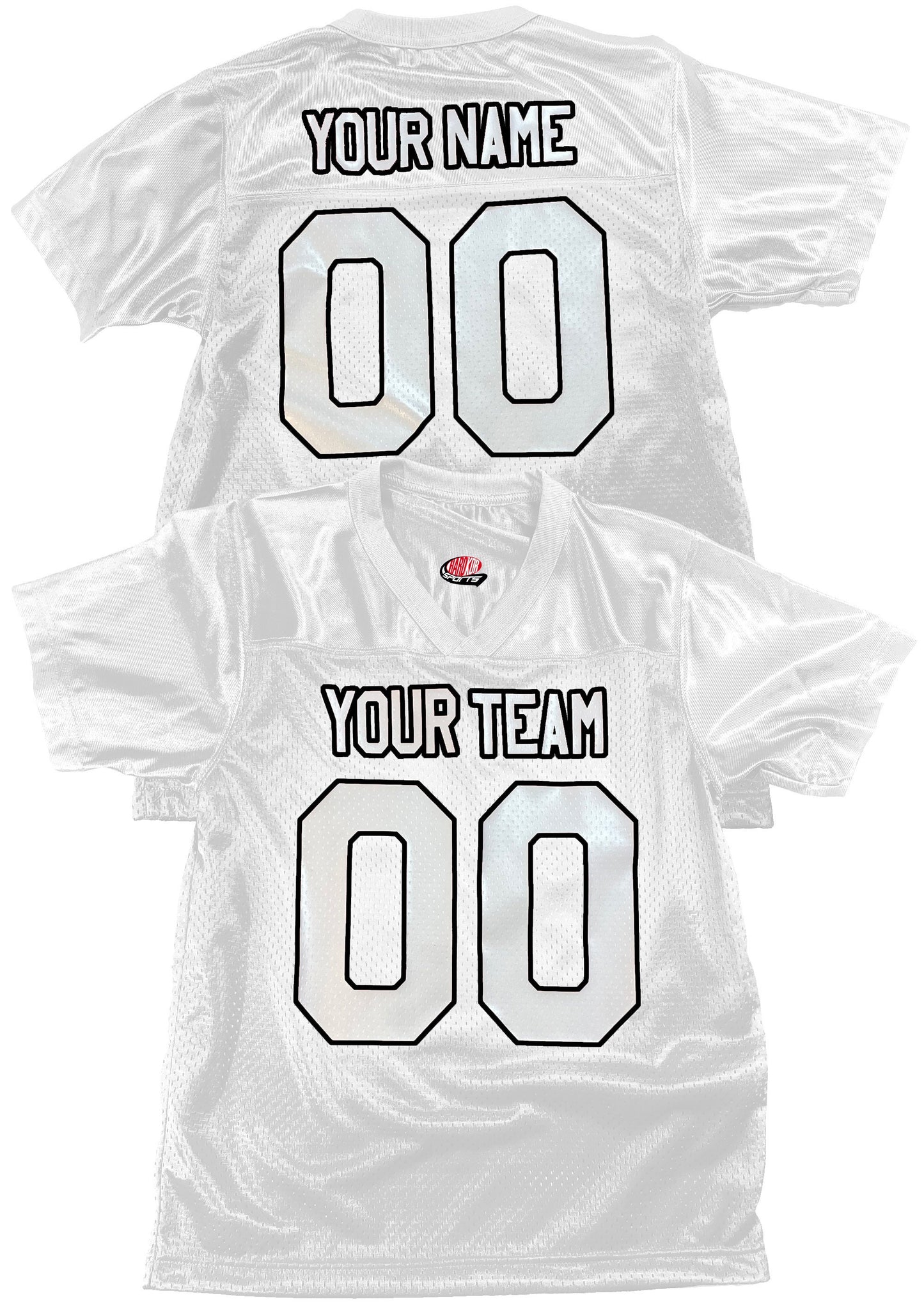 2 Color Print, Custom Football Jersey, Real Fan Jersey, Authentic materials, Customized in USA | Professional Industry Standard Pro Vinyl