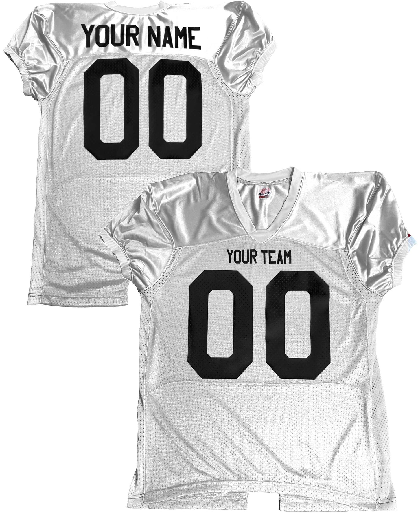 Fitted Professional Custom Color Football Jersey, Scarlet, Black, White & Gold, Stretch Mesh, Dazzle, Spandex, Customized for your team