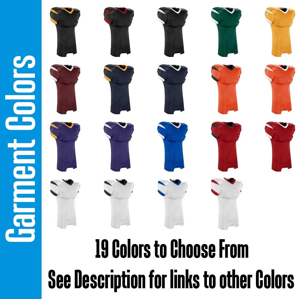 American Football Pro Fit Game Jersey, Red White Blue, Professional Fit Custom College, High School, Patriotic, Stretch Mesh, Dazzle Spandex
