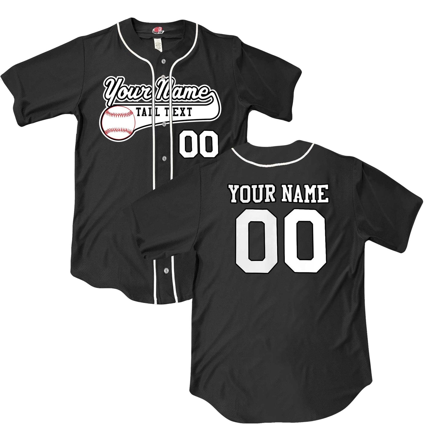 Custom Mascot Design Baseball Jersey with White Piping | Customized Team Logo Graphic | Full Button Down | Printed with your Logo or Mascot