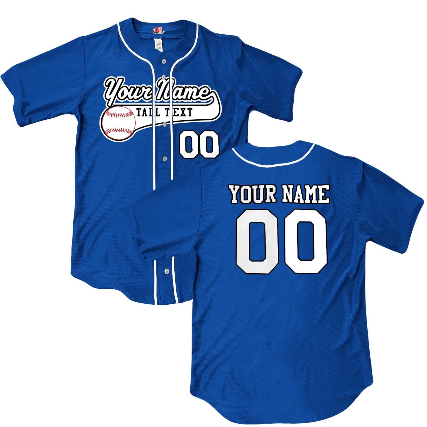 Custom Mascot Design Baseball Jersey with White Piping | Customized Team Logo Graphic | Full Button Down | Printed with your Logo or Mascot