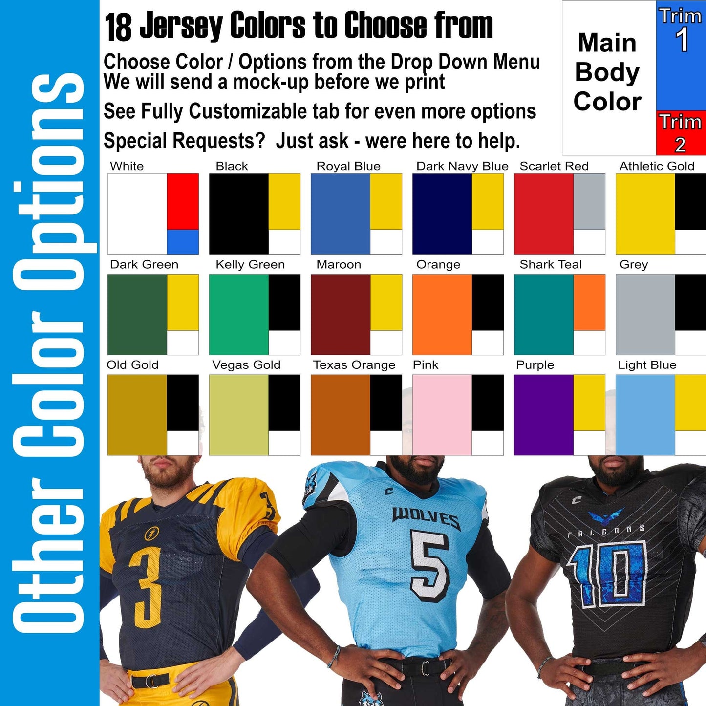 Undefeated, Customized Dagger Edge Design Custom Fitted Game Football Jersey, Team Names, Numbers. Pro fit with Sleeve Cuffs, Customizable