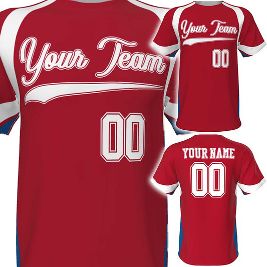 Custom 3-Color Wave Baseball Jersey: Personalized Team Sport Shirt
