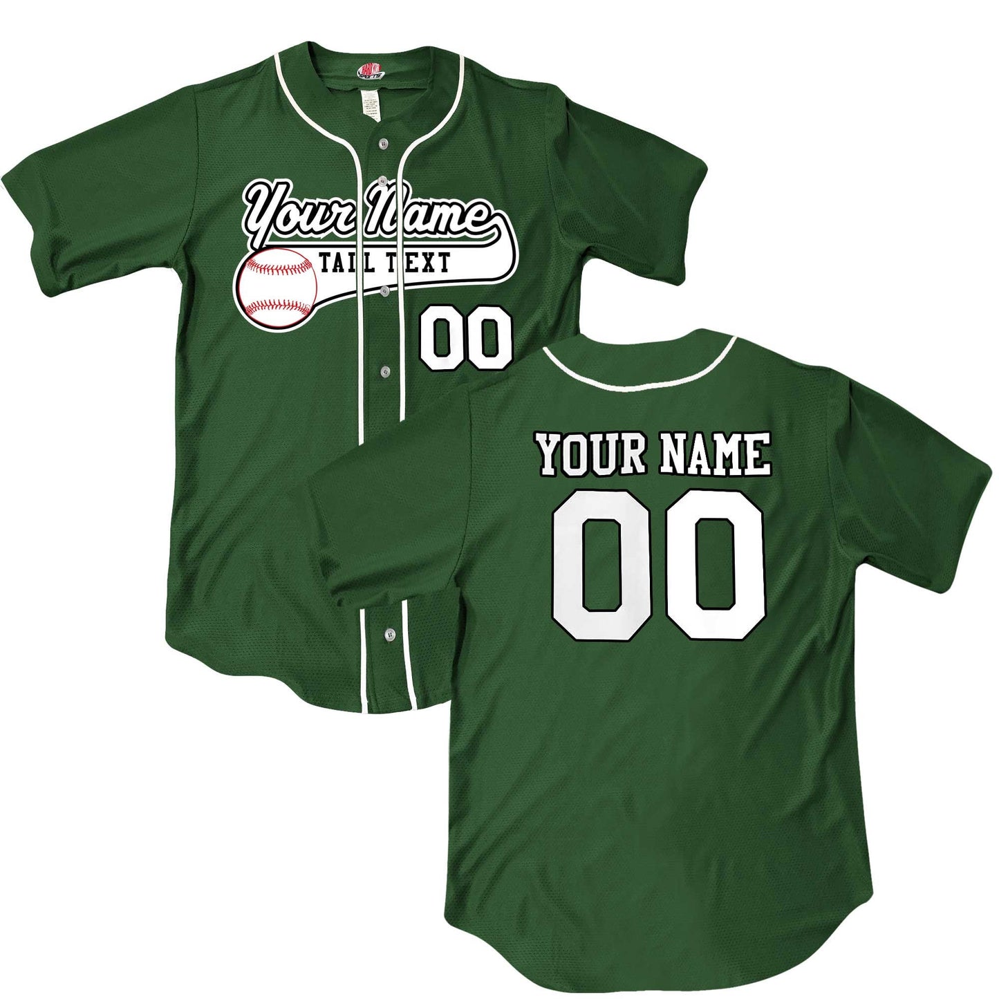 Custom Mascot Design Baseball Jersey with White Piping | Customized Team Logo Graphic | Full Button Down | Printed with your Logo or Mascot