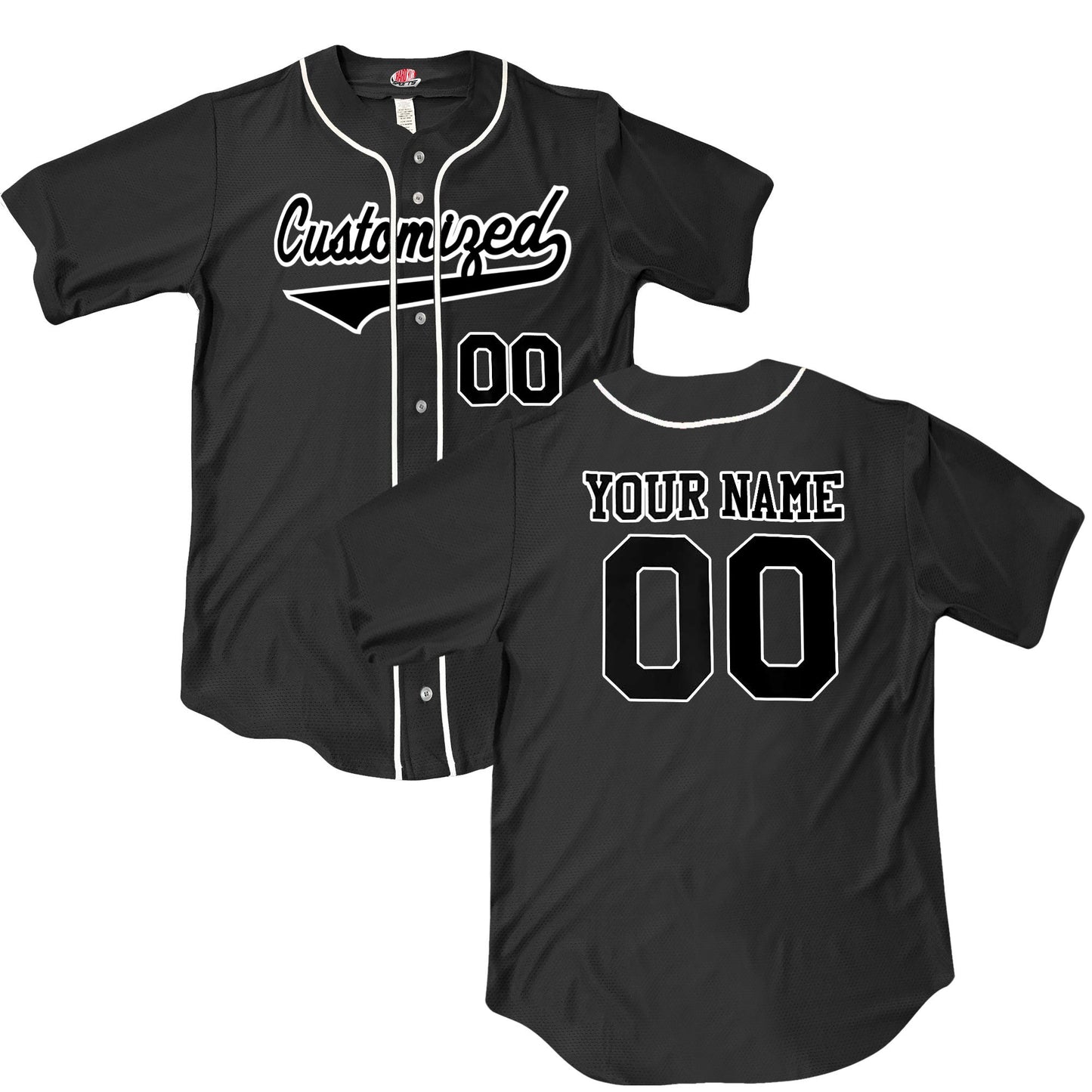 Custom Wedge Tail Slanted Baseball Logo Printed Jersey with Piping | Full Button Down | Personalized Authentic Pro Game Style Team Jersey