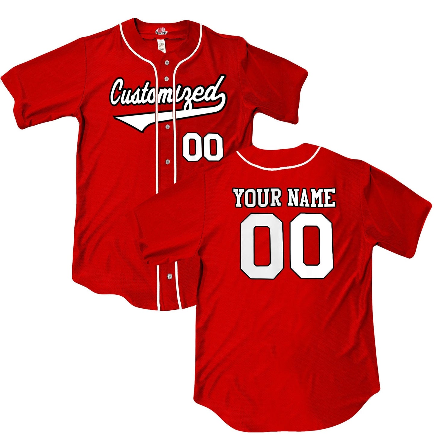 Custom Wedge Tail Slanted Baseball Logo Printed Jersey with Piping | Full Button Down | Personalized Authentic Pro Game Style Team Jersey