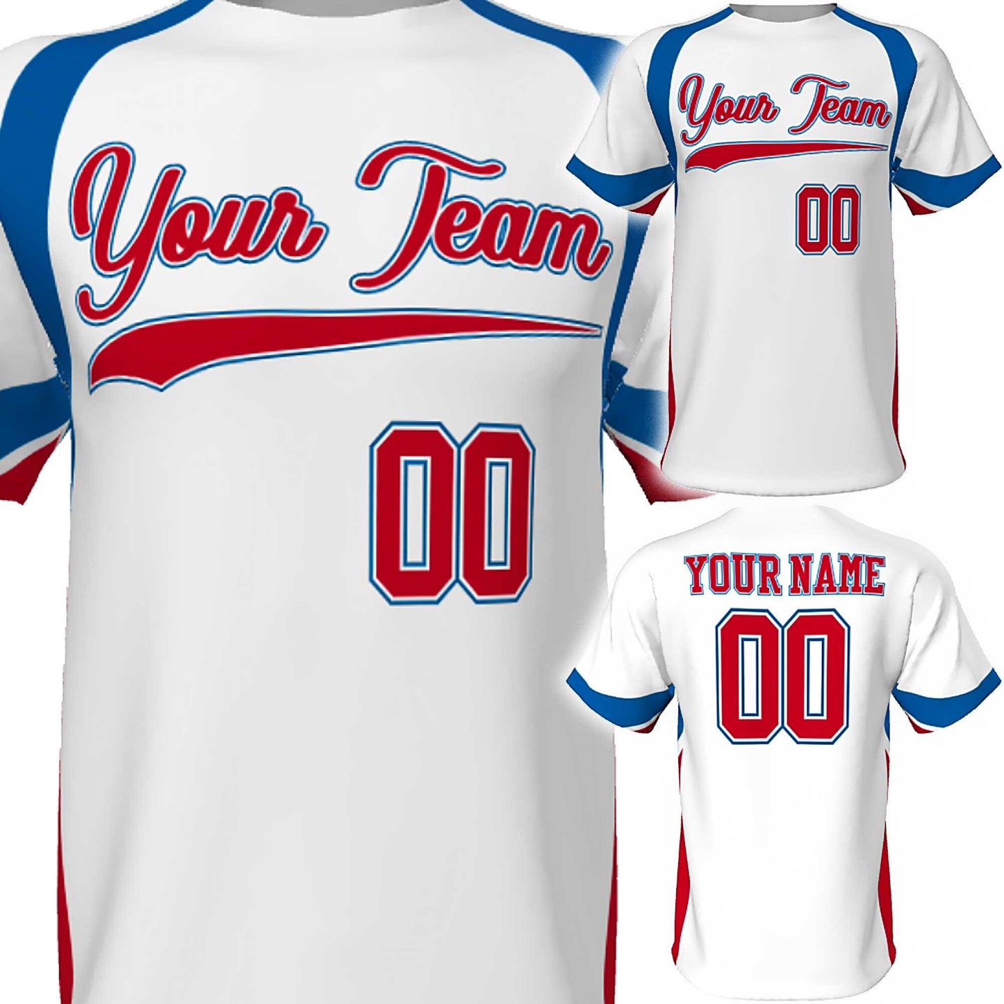 Custom 3-Color Wave Baseball Jersey: Personalized Team Sport Shirt