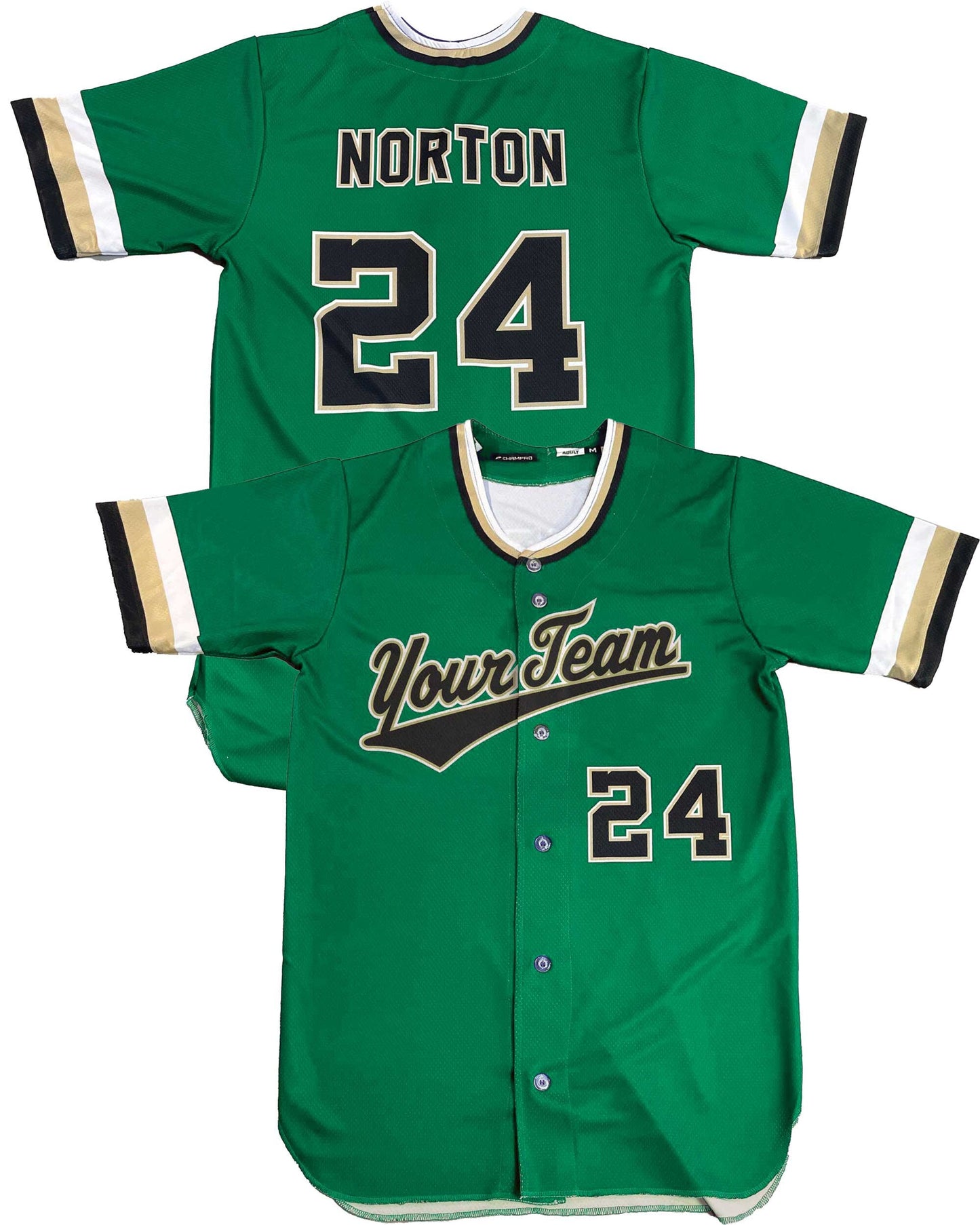Custom Sublimated Baseball Jersey: Brook Design, Team Logo, Names & Numbers