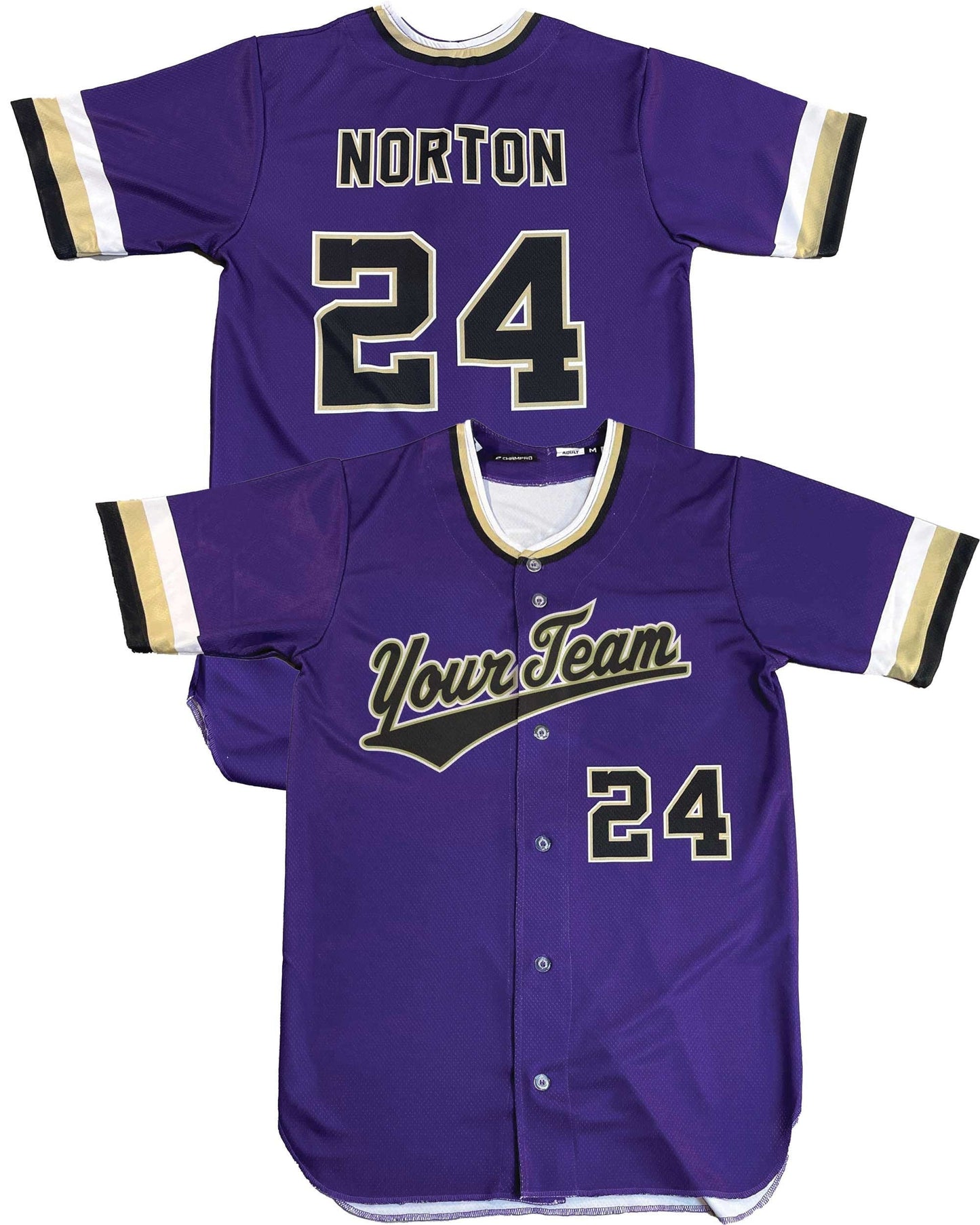 Custom Sublimated Baseball Jersey: Brook Design, Team Logo, Names & Numbers