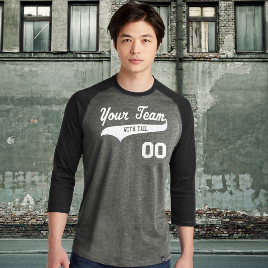 Personalized Baseball Raglan Color Block Tee Cotton Poly blend, Custom options for any budget , Team Name, Player Name, Player Numbers, Logo