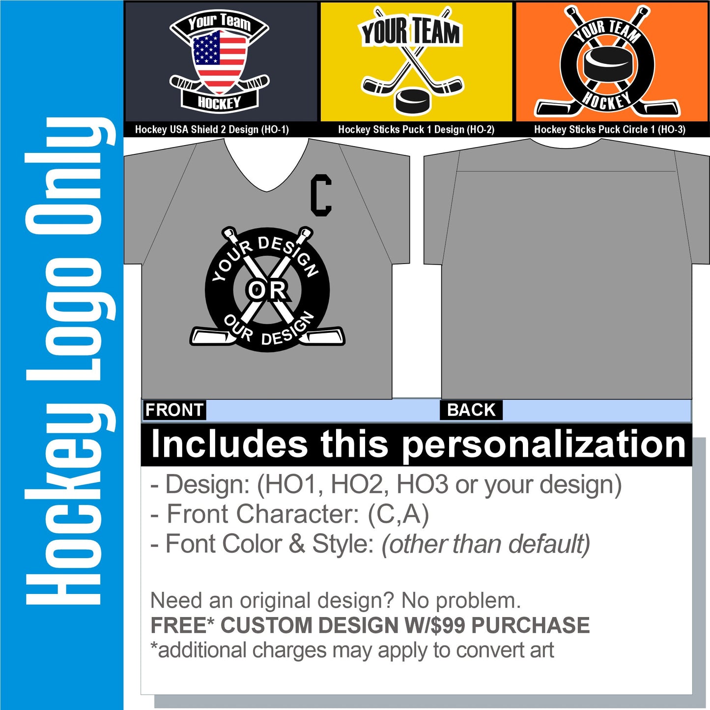 Custom Pink, Black, Grey or White Hockey Jersey Black and White Personalized with Your Team, Your Player Name and Player Numbers