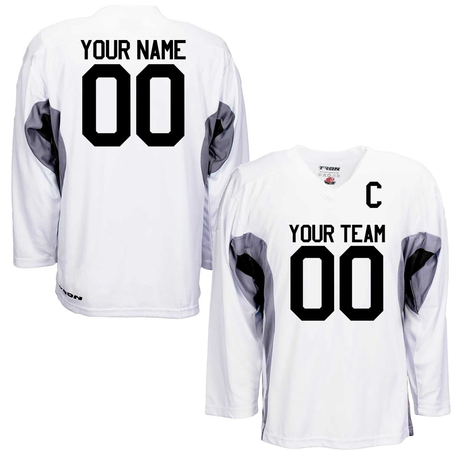 Custom Pink, Black, Grey or White Hockey Jersey Black and White Personalized with Your Team, Your Player Name and Player Numbers