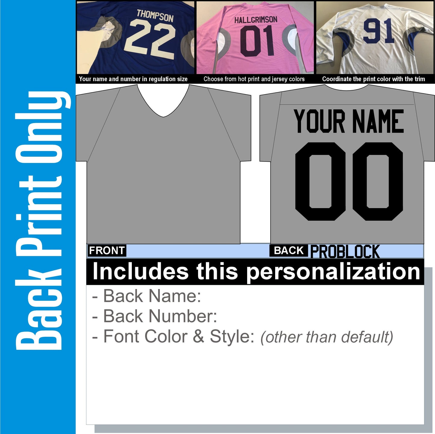 Custom Hockey Jersey Red, Gold, Orange or White. Personalized with Your Team, Your Player Name and Player Numbers