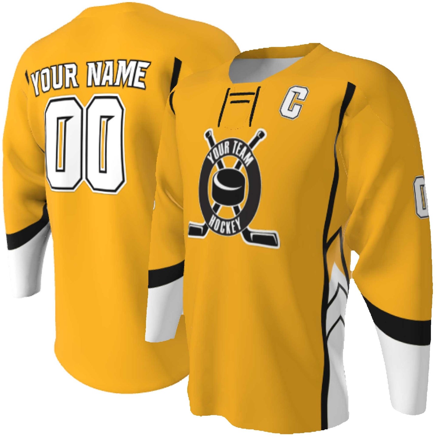 Custom Lace-Up Hockey Jersey: Sublimated Team Design, Name & Numbers