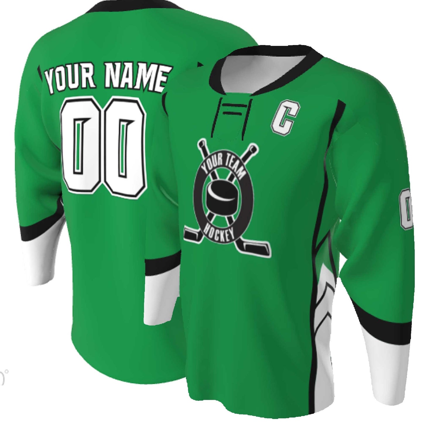 Custom Lace-Up Hockey Jersey: Sublimated Team Design, Name & Numbers