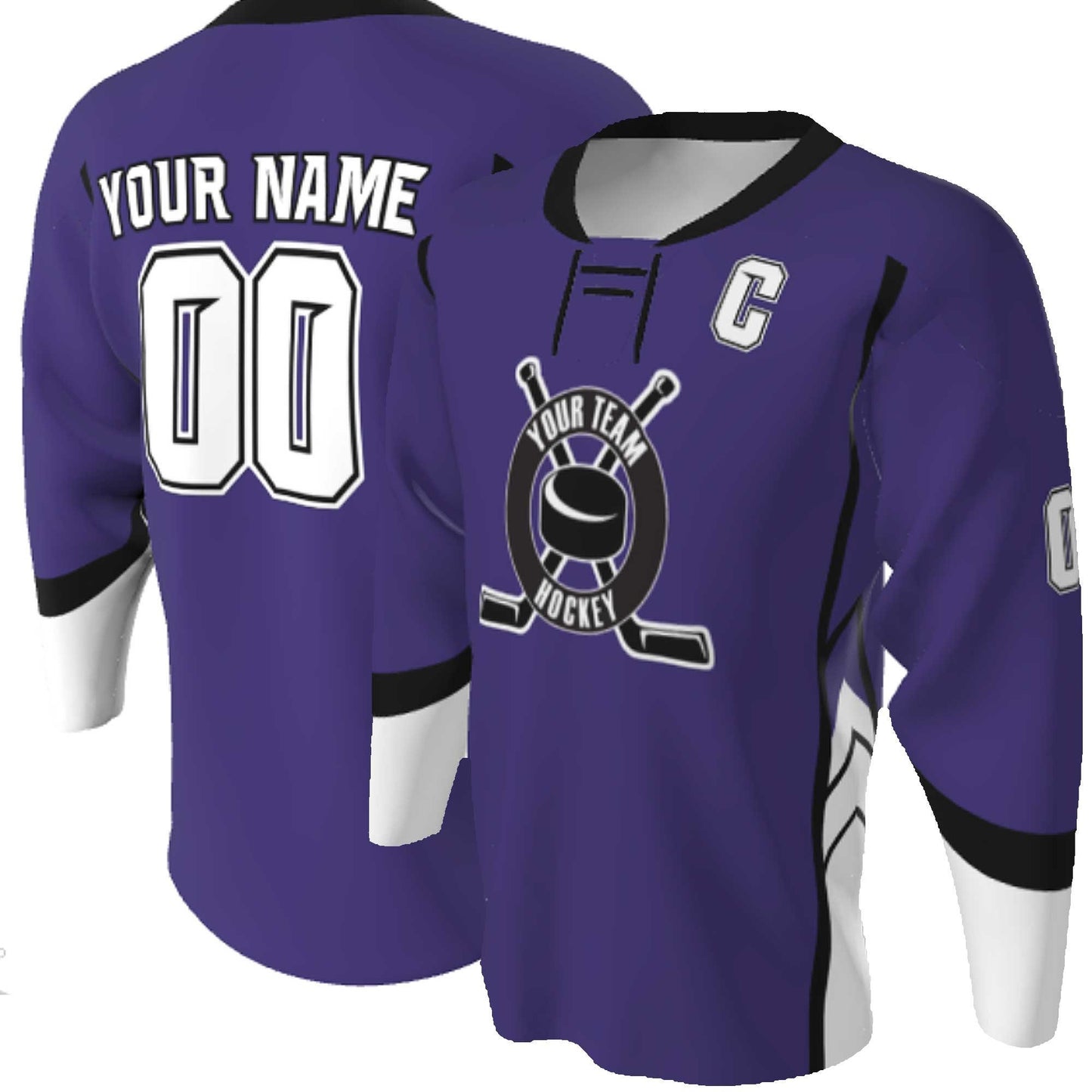 Custom Lace-Up Hockey Jersey: Sublimated Team Design, Name & Numbers
