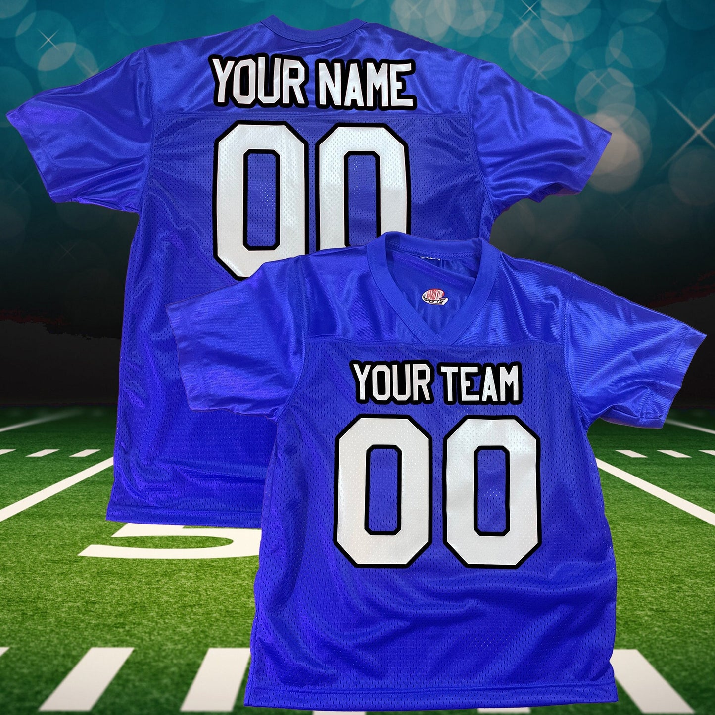 2 Color Print, Custom Football Jersey, Real Fan Jersey, Authentic materials, Customized in USA | Professional Industry Standard Pro Vinyl