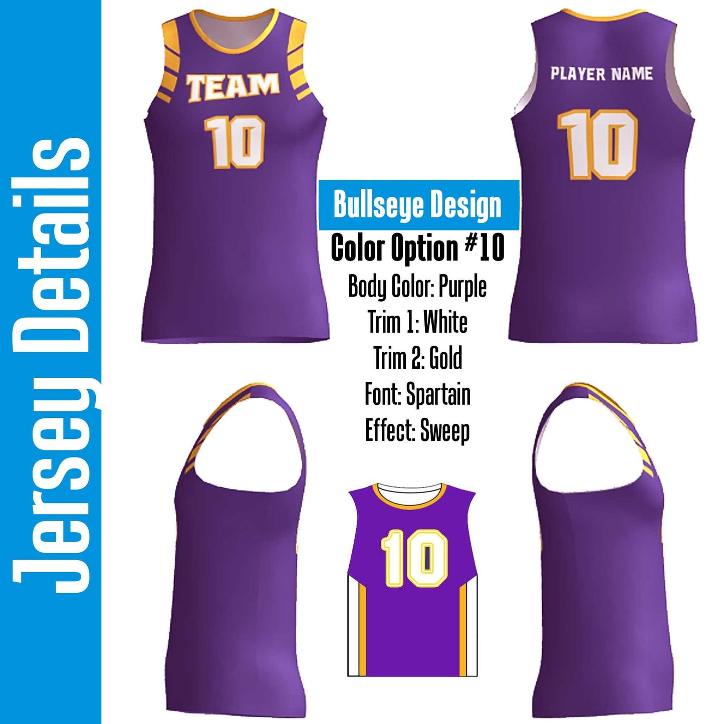 Custom Basketball Jersey: Purple, White & Gold, Personalized Team Uniform