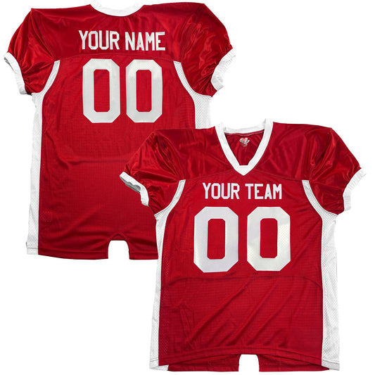 American Football Pro Fit Game Jersey, Red White Blue, Professional Fit Custom College, High School, Patriotic, Stretch Mesh, Dazzle Spandex