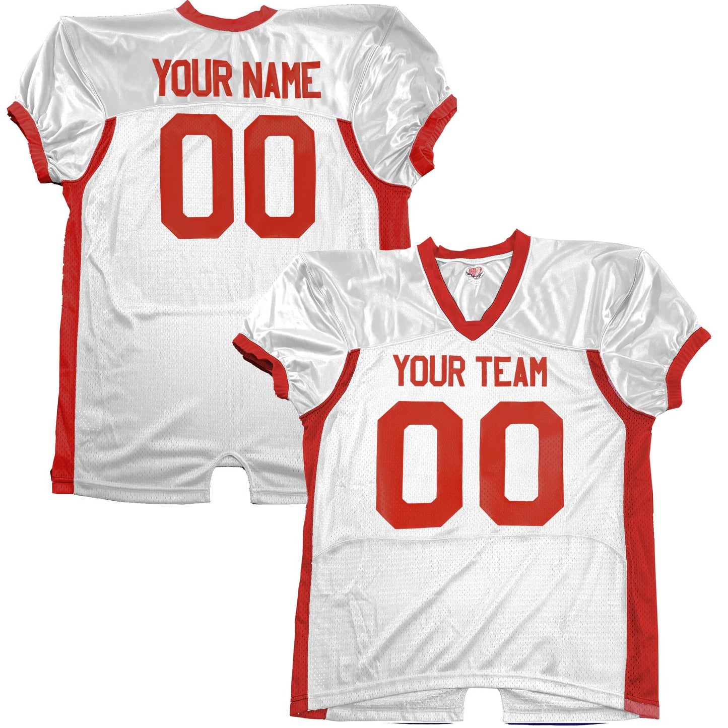 American Football Pro Fit Game Jersey, Red White Blue, Professional Fit Custom College, High School, Patriotic, Stretch Mesh, Dazzle Spandex