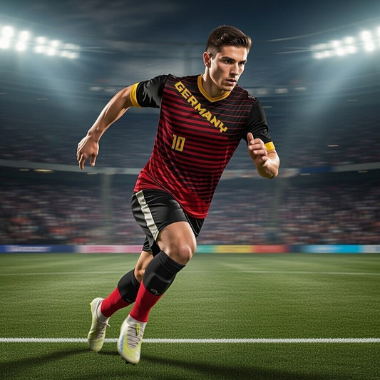 Custom Germany Soccer Jersey – Black Gold Red Edition, Pro Look & Personalized Name/Number