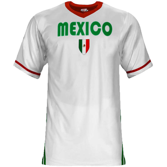 Custom Mexico Soccer Jersey – White Kelly Red Edition – Pro Look – Personalized Name and Number