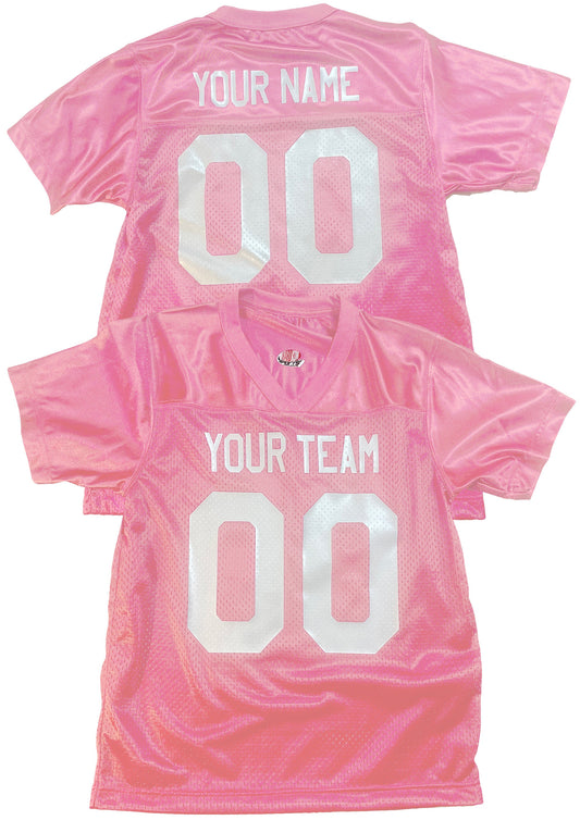 Custom Pink Football Jersey Personalized with Any Name or Number, Add Custom Logos to Make it your own Great for Breast Cancer Awareness