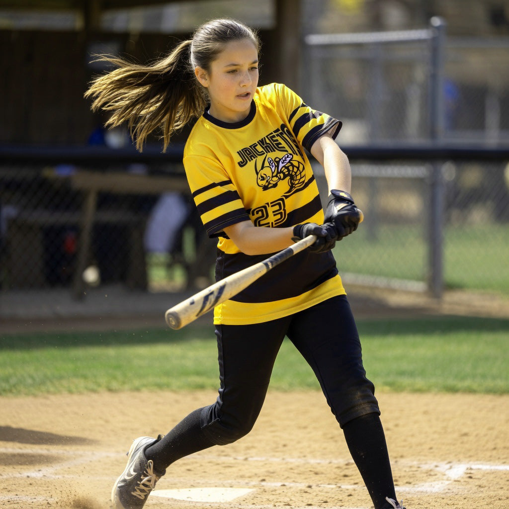 Jackets Color‑Pop Baseball Jersey – Yellow / Black / White – Custom Team Options