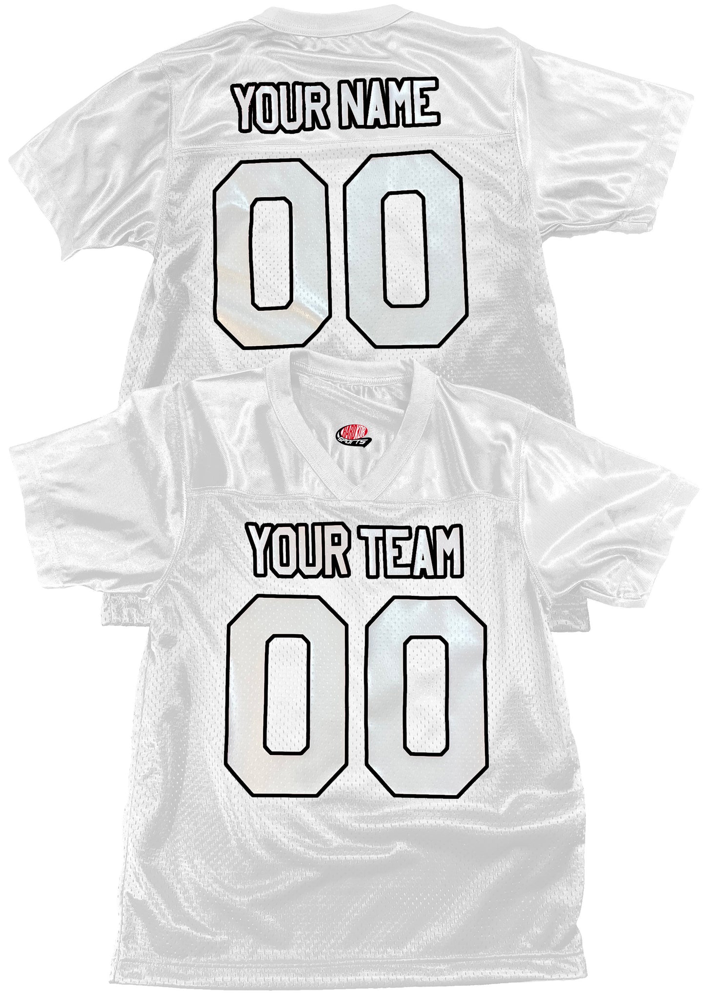 2 Color Print, Custom Football Jersey, Fantasy Football, Casual Fit Fan Shirt | Outlined Text, Team Name, Player Name, Numbers
