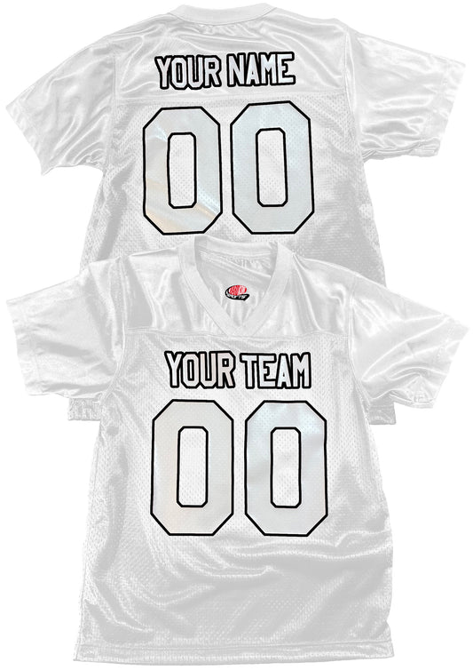 White Custom Football Jersey Personalized with Your Names and Numbers, No Minimums
