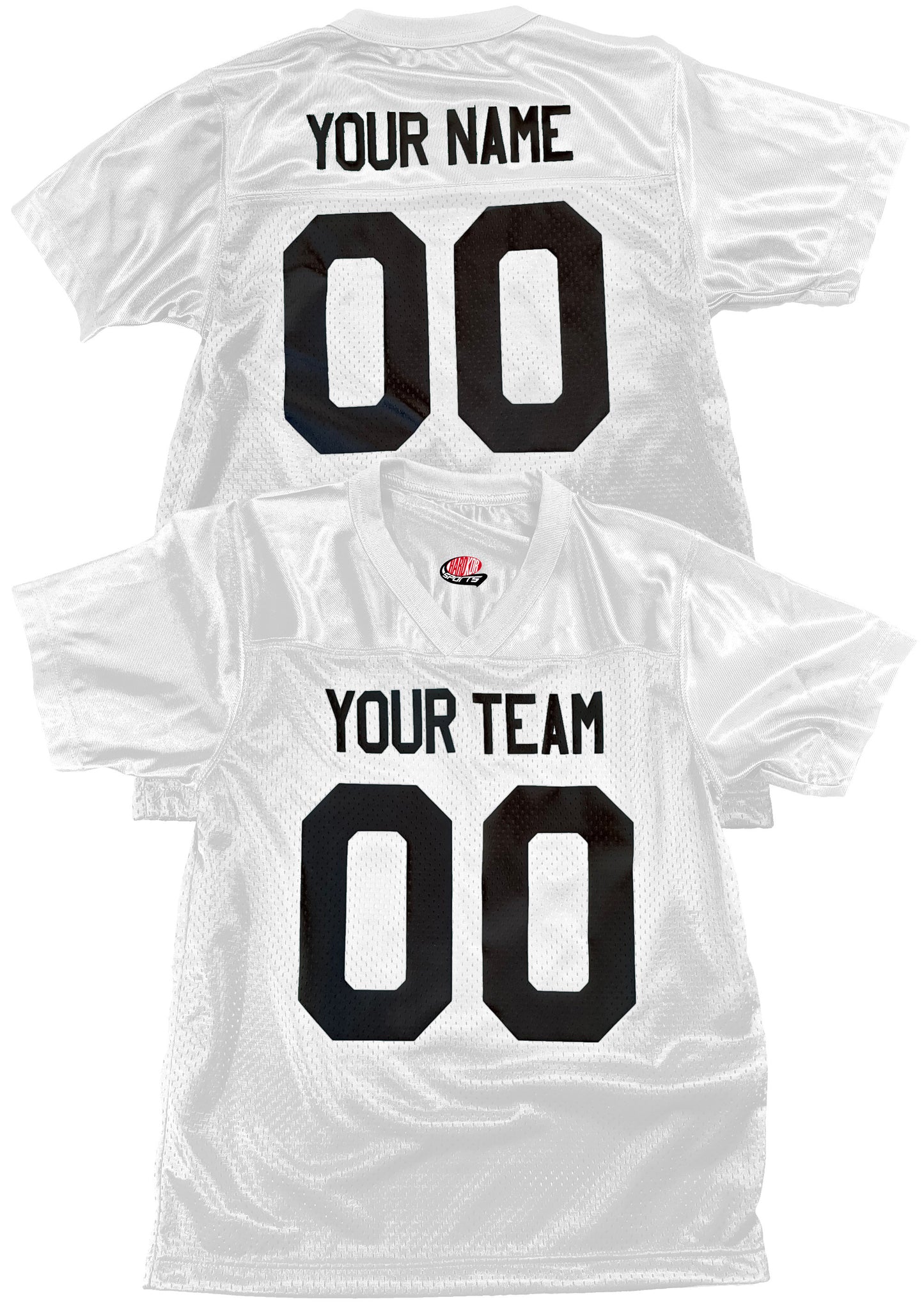 White Custom Football Jersey Personalized with Your Names and Numbers, No Minimums