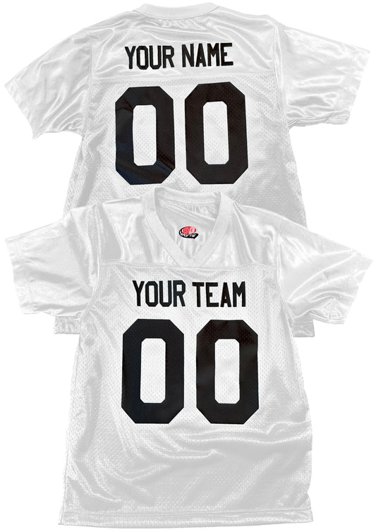 White Custom Football Jersey Personalized with Your Names and Numbers, No Minimums
