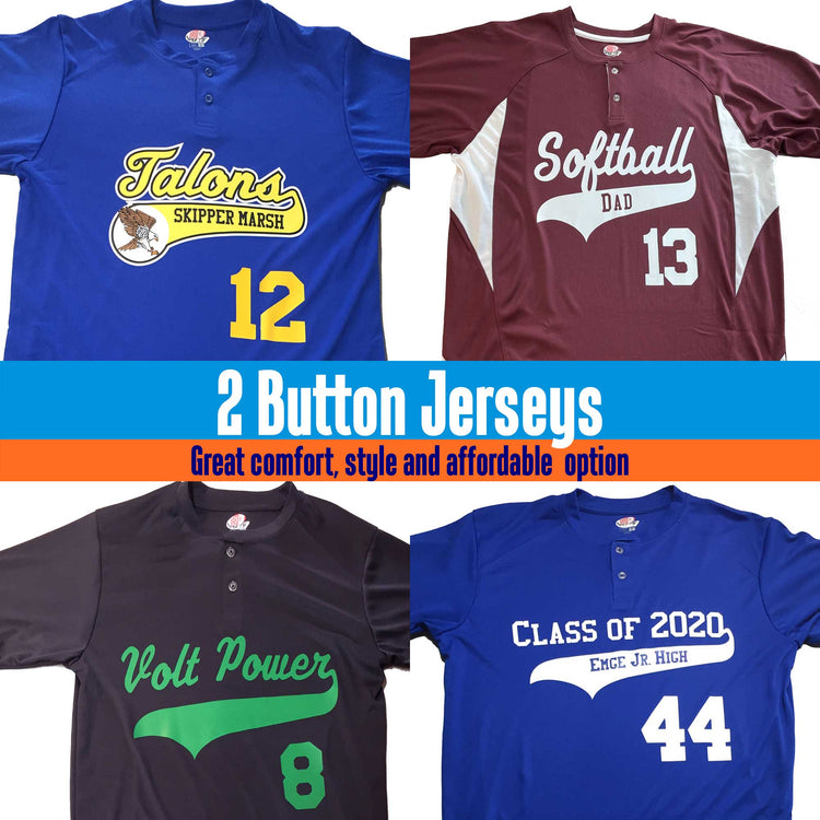 2 Button Baseball Jerseys