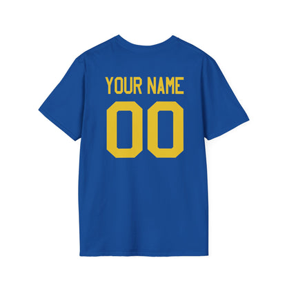 Custom Sweden Soccer Shield Design Economical T-Shirt Add Personalization with Your Name and Number