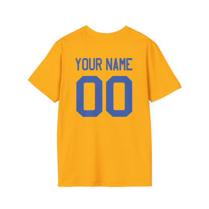 Custom Sweden Soccer Shield Design Economical T-Shirt Add Personalization with Your Name and Number