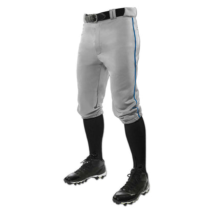 Knicker Knee Length Baseball Pant With Piping GREY BODY, ROYAL PIPE