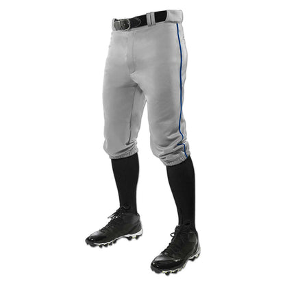 Knicker Knee Length Baseball Pant With Piping GREY BODY, NAVY PIPE