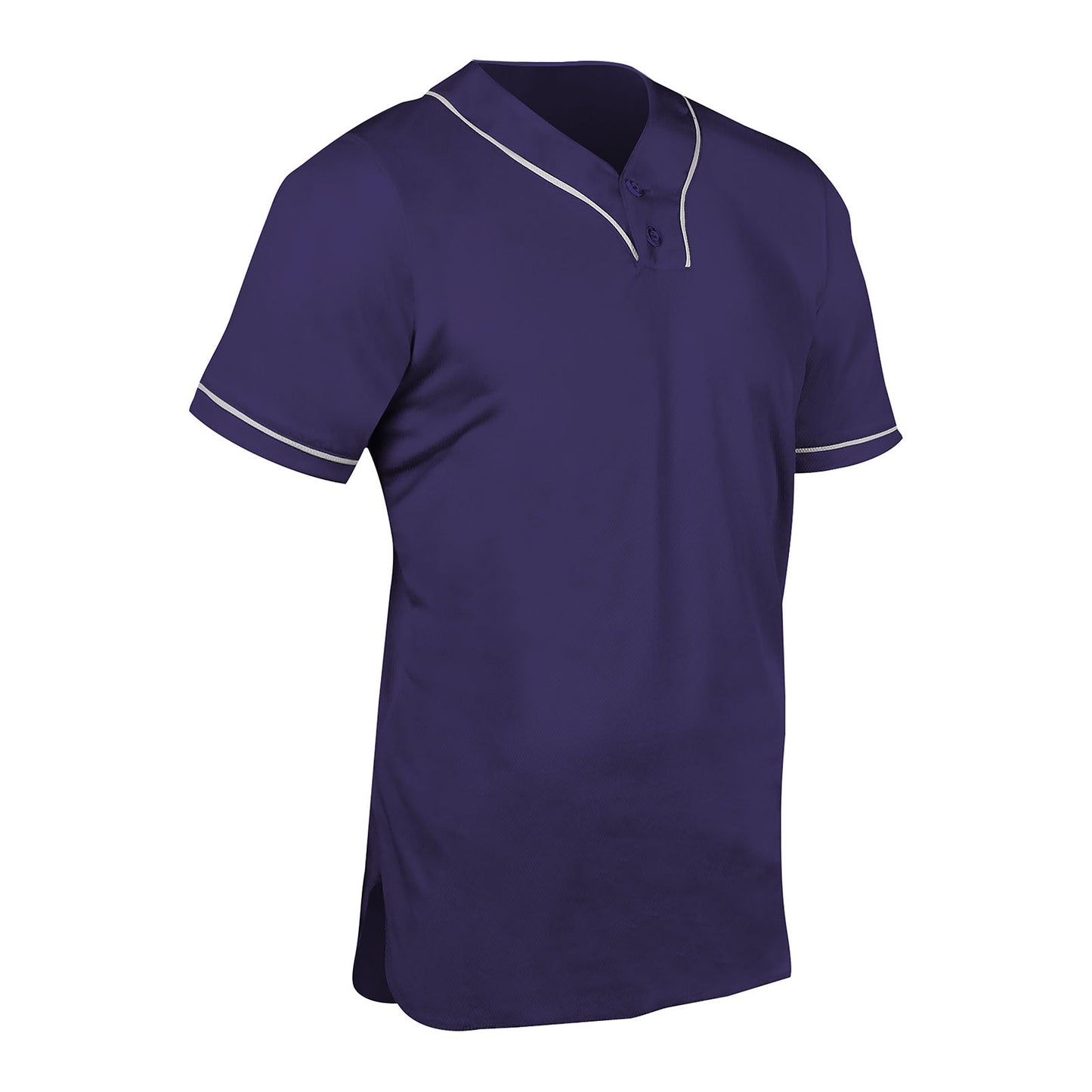 Heater 2-Button Piped Baseball Jersey PURPLE BODY, WHITE PIPE