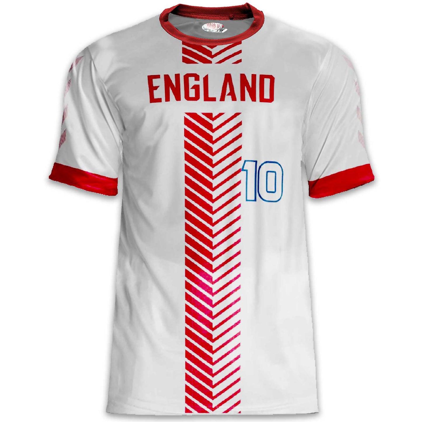 Custom England Soccer Jersey – White Red Edition – Pro Look – Personalized Name and Number