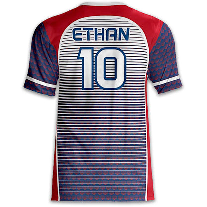 Custom France Soccer Jersey – Blue Red White Edition – Pro Look – Personalized Name and Number
