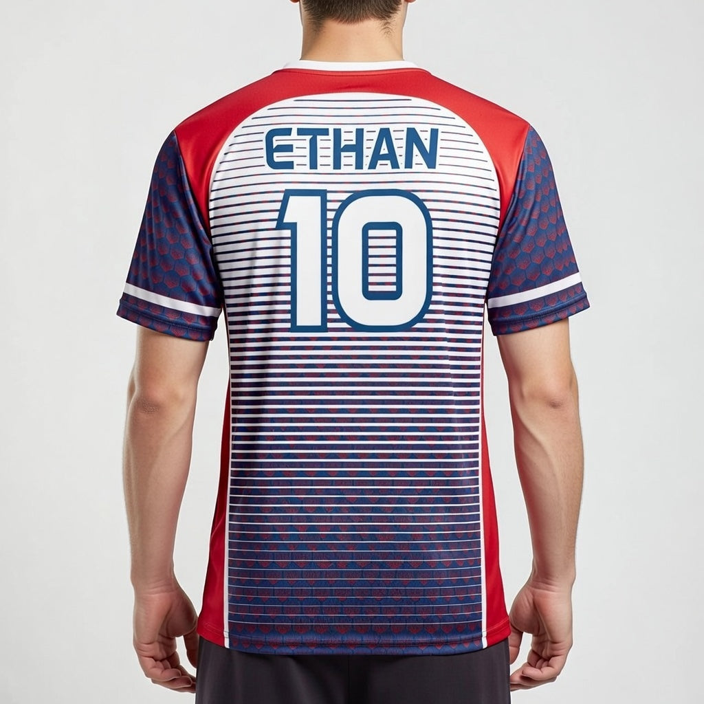 Custom France Soccer Jersey – Blue Red White Edition – Pro Look – Personalized Name and Number