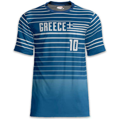 Custom Greece Soccer Jersey – Blue White Edition – Pro Look – Personalized Name and Number